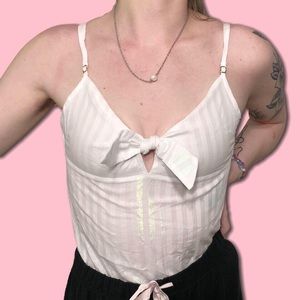 Y2K Victoria’s Secret white shimmer cami top